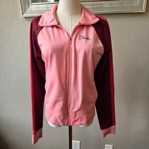 Vintage Hollister Women's Blondie Graphic Full Zip Track Jacket Size XL Pink Y2K